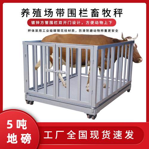 防滑畜牧秤|带围栏称猪牛羊电子地磅|1吨/3t动物秤|厂家