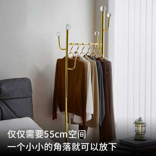 金色轻奢衣帽架不锈钢大理石挂衣架落地卧室挂衣服的收纳衣服架子