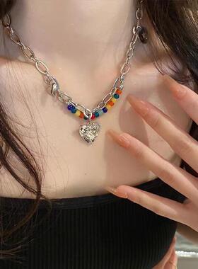 纯欲辣妹珍珠钢项链女高级感锁骨链百搭颈链配饰