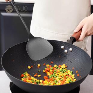 sauce铸铁锅铲家用木柄铁铲不粘锅专用厨具汤勺炒菜氮化锅铲