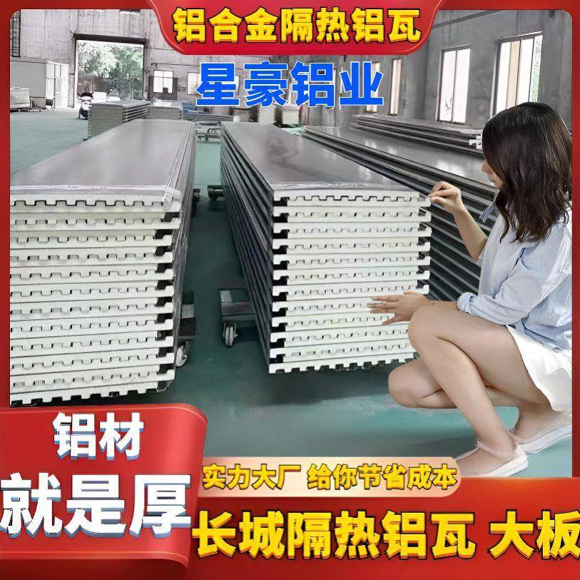 铝合金长城隔热大板双层隔音雨棚板屋顶阳光房凉亭铝瓦厂跨境