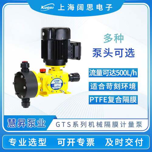 机械隔膜计量泵GTS系列三相电机PVC/PVDF泵头排污加药泵
