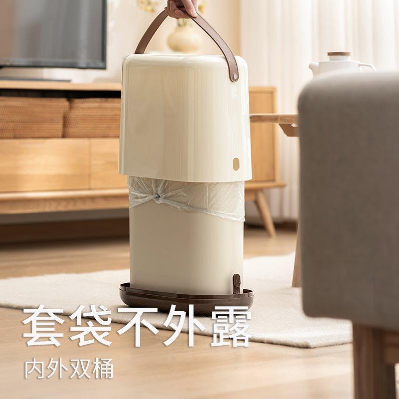 懒角落垃圾桶家用厨房卫生间厕所客厅卧室夹缝双层无盖手提垃雯沃
