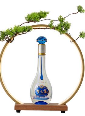 中式灯圈展示发光底座加灯酒水玉石水晶展示架品鉴会酒庄酒店软装