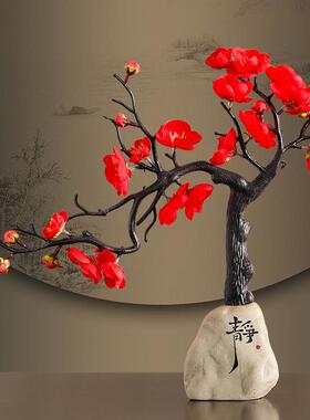 唐艺创意腊梅中式摆件家居装饰品工艺品客厅书房酒柜卧室摆设饰品