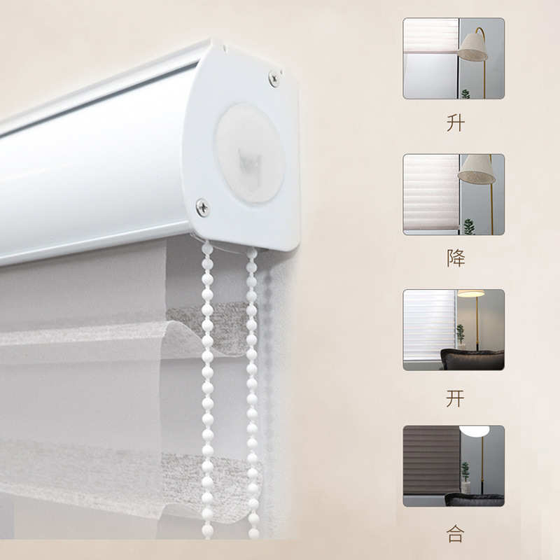 新款轻奢香格里拉窗帘遮光帘防眩晕高遮光卷帘百叶窗帘免打孔全套