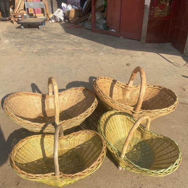 河南竹篮收纳手工编织竹筐老式家用鸡蛋竹子篮子水果篮纯手工手提