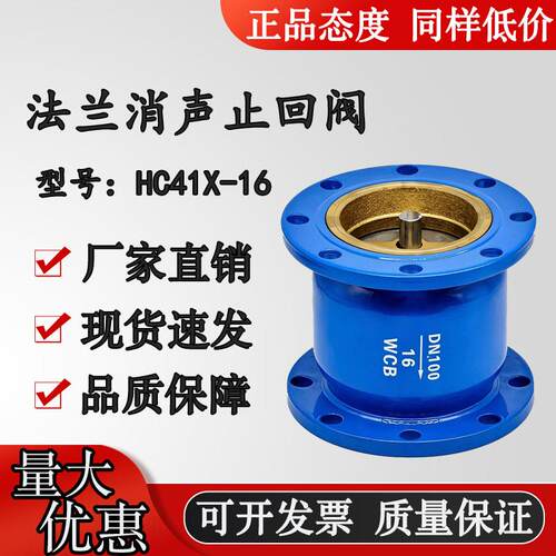 法兰消音止回阀HC41X-16消音立卧式止逆阀DN40 50 65 80 100 150