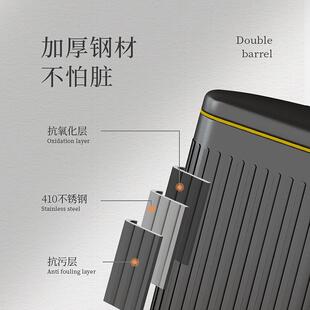 新款薄盖家用不锈钢垃圾桶椭圆客厅房间厨房卫生间脚踏纸篓6L9L