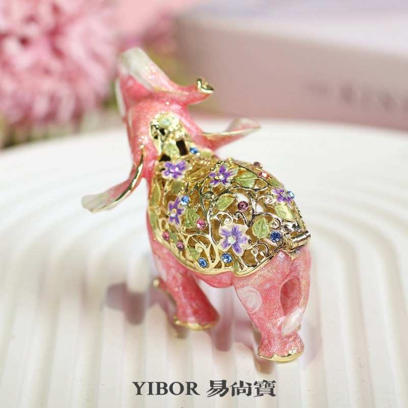 风东南亚珐琅小尚宝摆件桌面家居易手工艺品金属装饰大象风轻奢