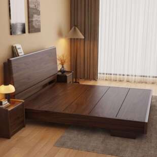 榫卯结构全实木床榻榻米床架1米5单人床180x200带床垫齐边储物床