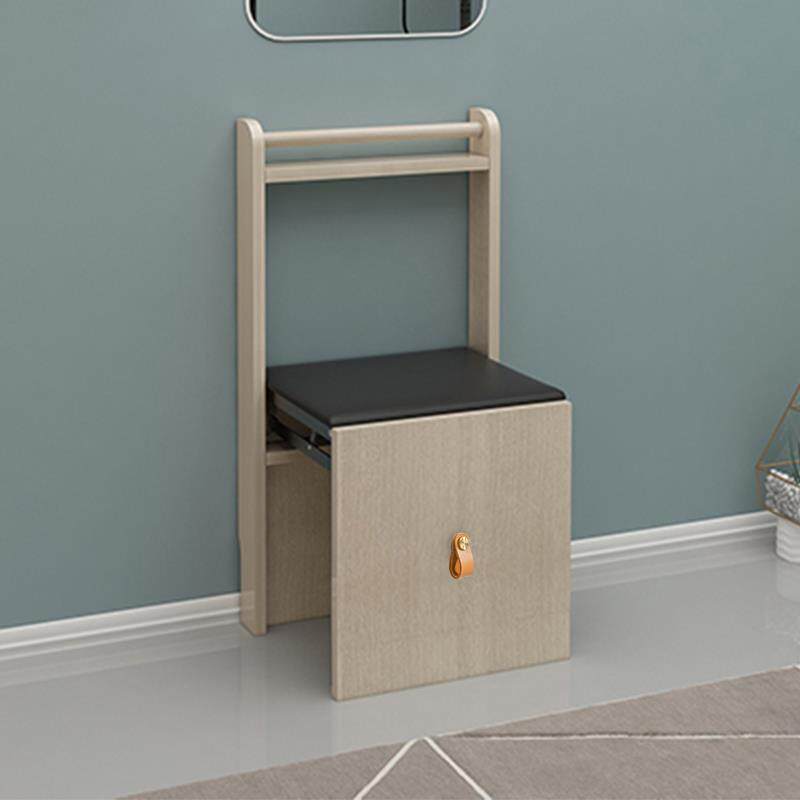 实木折叠挂墙凳椅子免打孔落地换鞋凳超薄门口玄关隐藏门后穿鞋凳