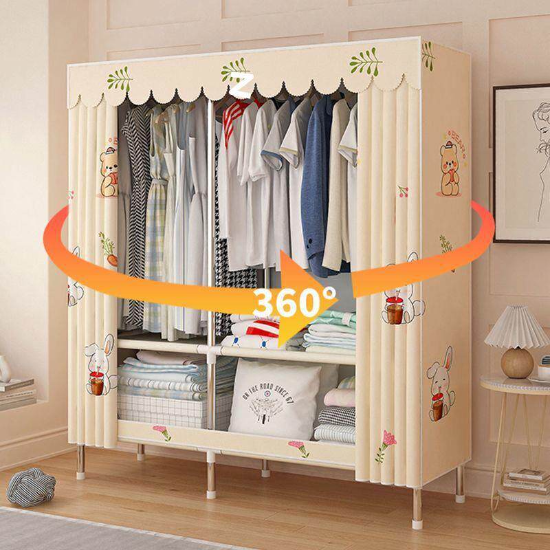 简易衣柜家用卧室钢架加厚加固出租房耐用加粗钢管组装收纳衣橱