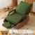 [Cat Scratch Leather + Solid Wood Feet]Green + Brown + with Footrest + Storage Bag Included
