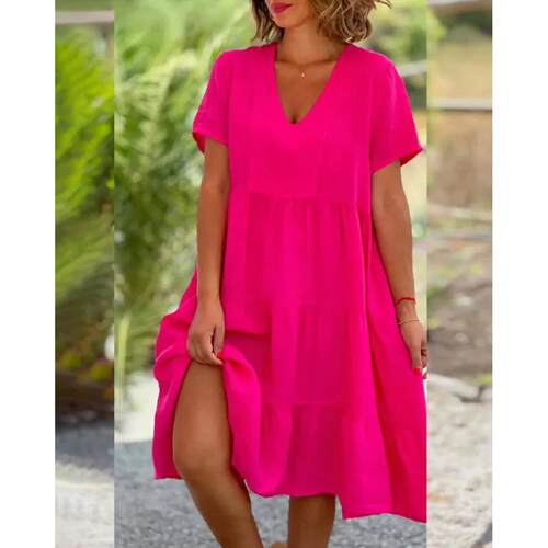 Women's collar long skirt dress 女装领大摆短裙连衣裙