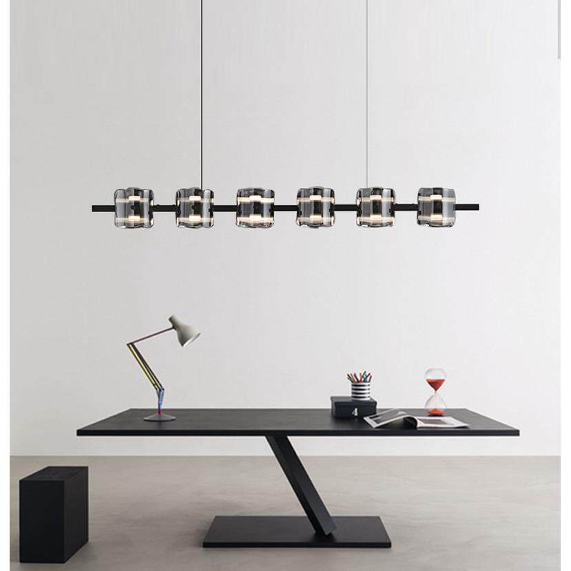 别墅样板房客厅几何吊灯卧室蜡烛全铜led灯具玻璃餐厅现代轻奢