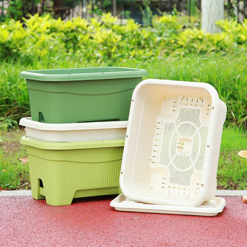 阳台种菜盆蔬菜种植花箱户外长方形塑料花盆家用特大号种菜专用箱