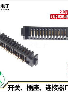 质承ZC-12P20LHL型12PIN锂电池连接器 双弹片接插件 电子元件用