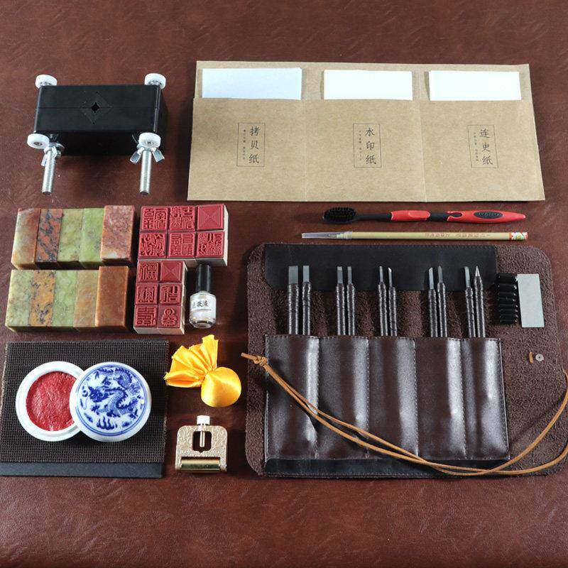 印章雕刻工具集成套初学者钨钢印章雕刻刀多功能印刷床实践石印章