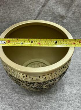 家应纯黄铜供纹缸龙缸聚宝盆 黄铜工龙缸厂艺品创龙意办公室摆件