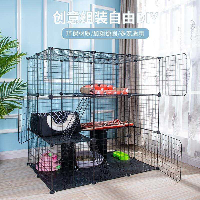 猫笼子家用塑料狗围栏猫舍双层狗笼猫栅栏防跳猫围栏室内宠物围栏
