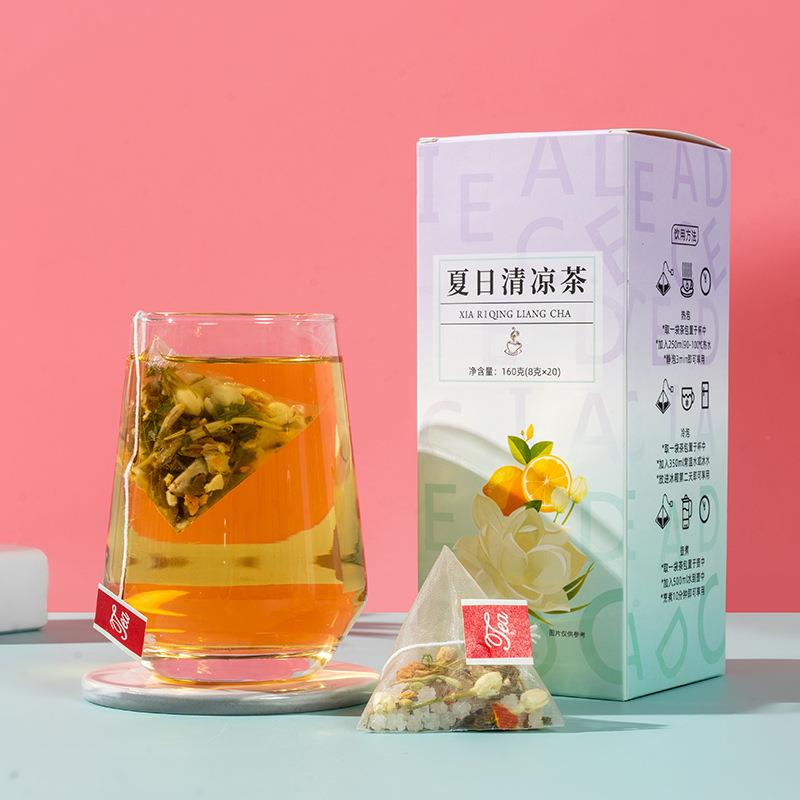 夏日清凉茶冰糖绿茶橘皮柠檬茉莉花菊花金银花薄荷三角包