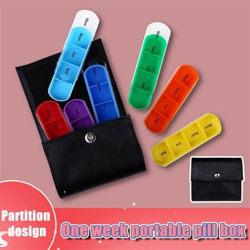 1Pc 28 Squares Weekly 7 Days Tablet Pill Box Holder Mini Por