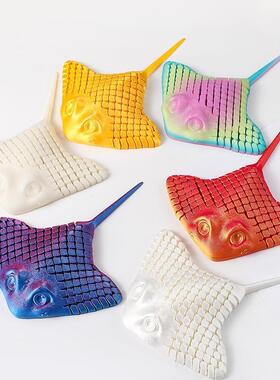 3D打印魔鬼鱼彷真模型鳐鱼桌面手办儿童可动玩具男孩女孩造景摆件
