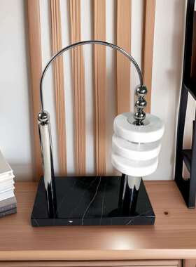 现代简约轻奢金属算珠拱形摆件抽象几何样板房售楼处桌面饰品摆件