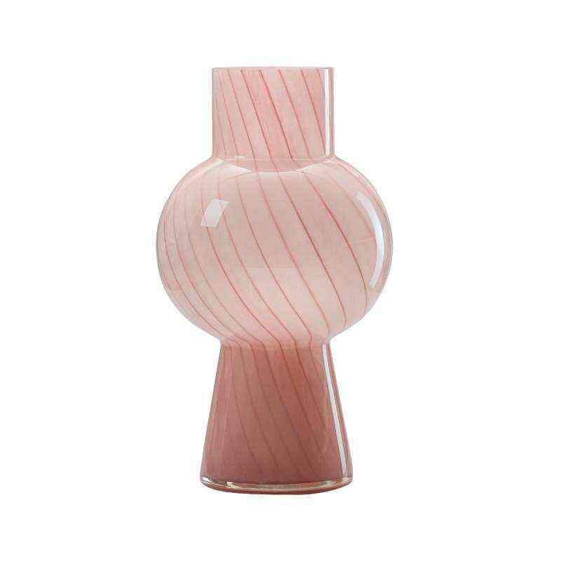 粉色条纹葫芦水培玻璃花瓶摆件家居客厅玄关软装样板间装饰花器,家居饰品,花瓶,淘宝优惠券,粉丝福利购,淘宝优惠卷
