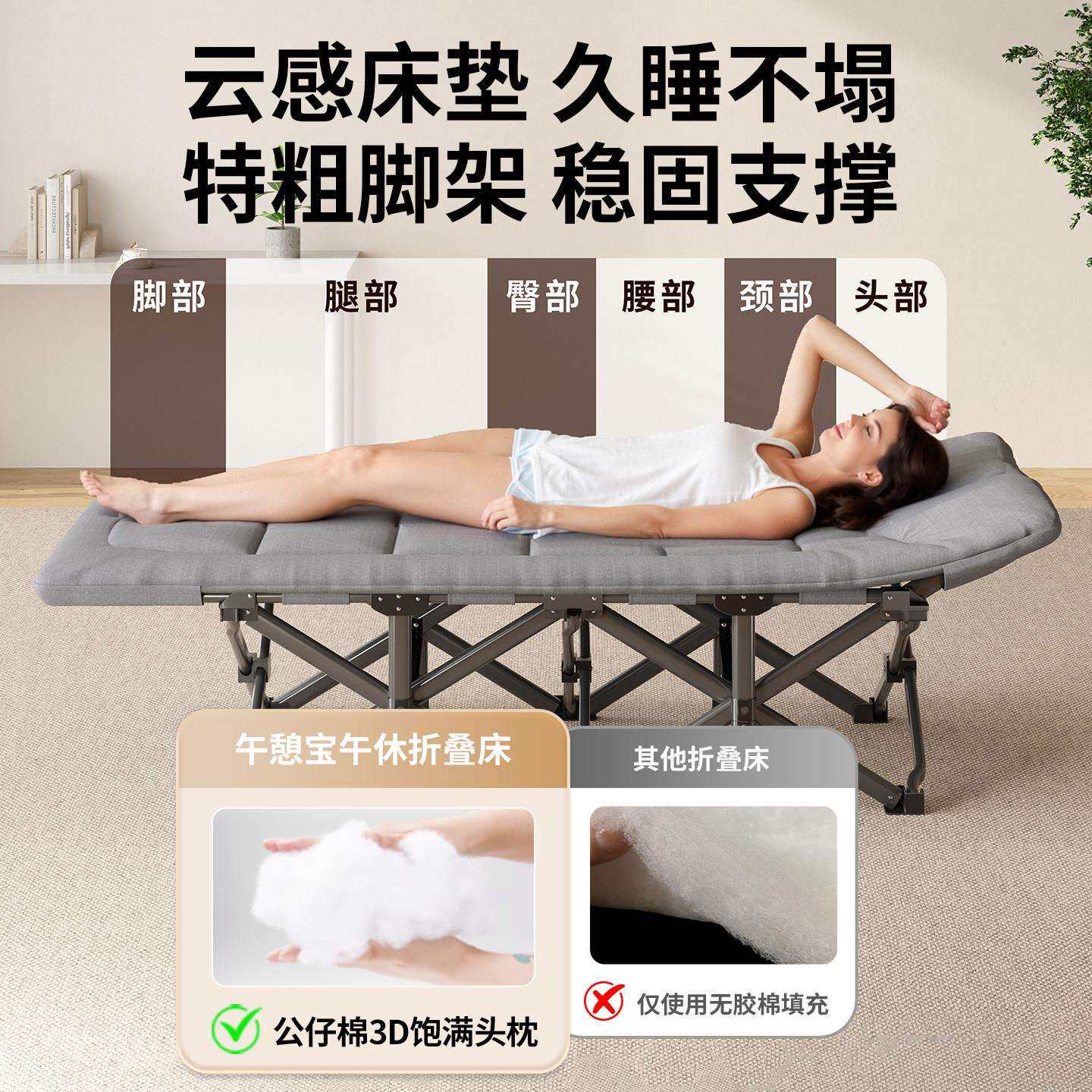 午人憩宝午折叠床WQB-DPKJ休办室2026午睡家用简易单小床便携行公