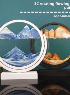 流沙画饰品翻转客厅沙漏玻璃饰品毕业礼品山水画办公室装饰