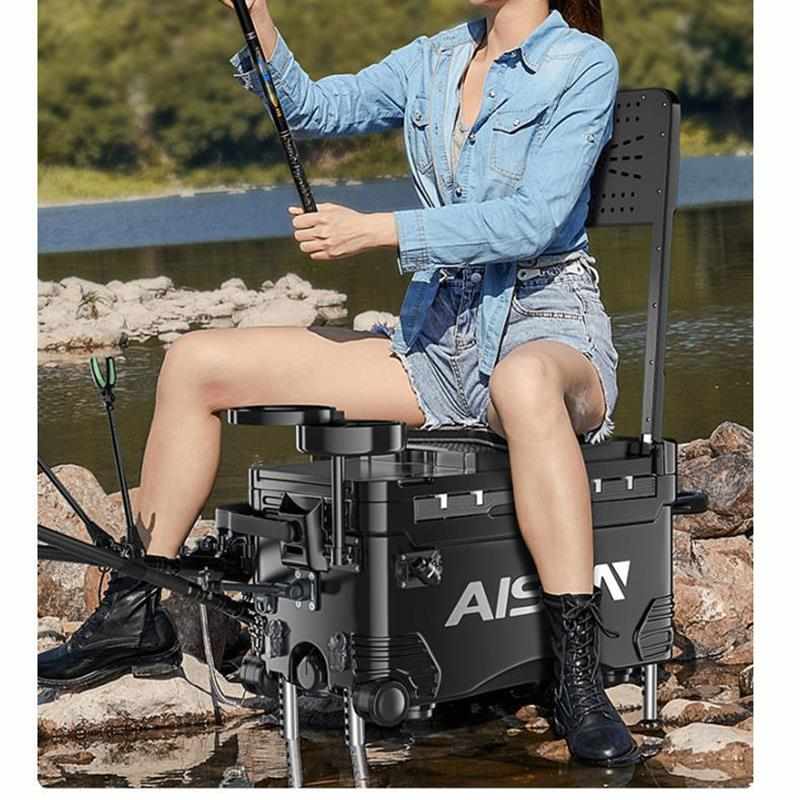 42升鱼箱新款钓箱全套多功能免安装超轻带轮钓鱼箱台钓箱