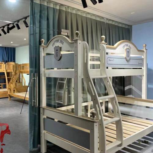 全实木上下床错位型两层上下铺木床子母床1米5双人床高低床儿童床