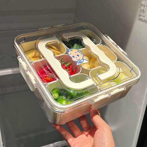 食物收纳盒葱姜蒜分装盒厨房食品级调料佐料盒大容量冰箱收纳盒