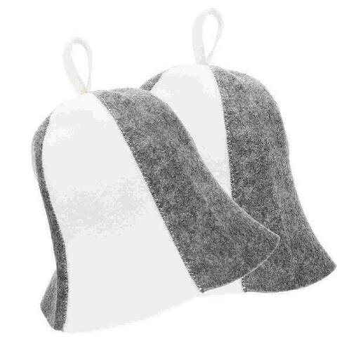 2 Pcs Felt Sauna Hat Reusable Caps Thick Hats Hair Home