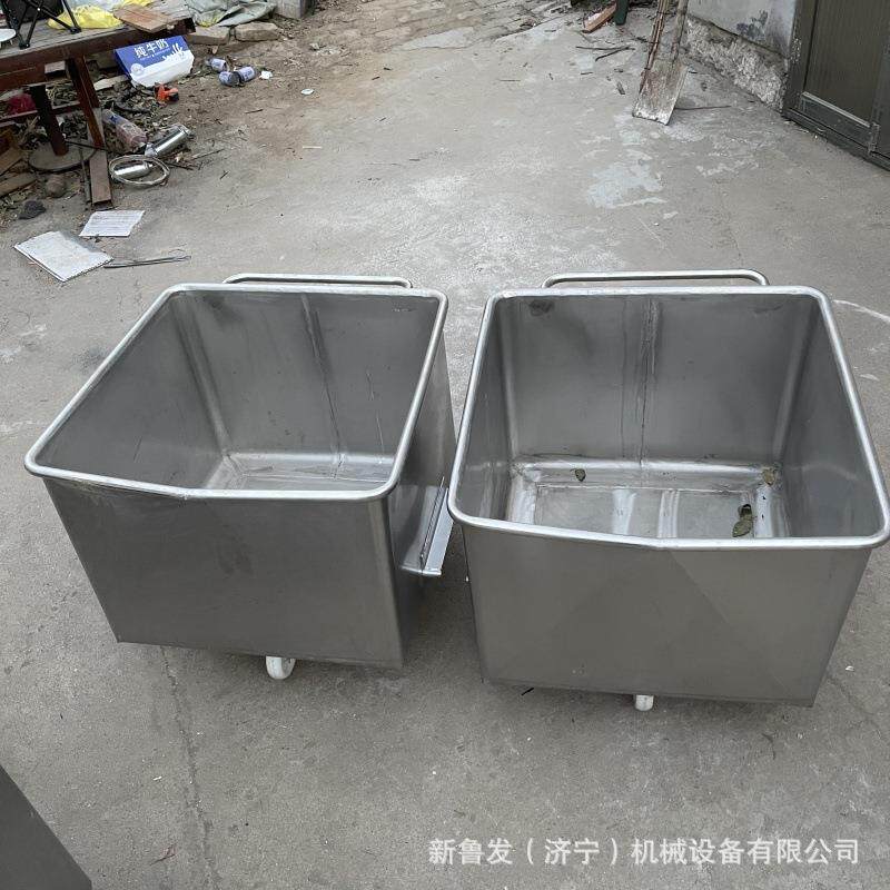 200升不锈钢料斗车肉制品加工运输移动周转肉料车镜面喷砂抛丸