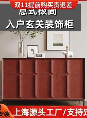意式简烤漆极餐27112柜入户木实玄关柜储物柜置物边柜简约靠墙收