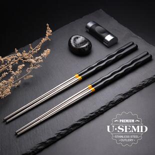 Japanese 10Pair Wan Chopsticks Chinese Stainless Steel