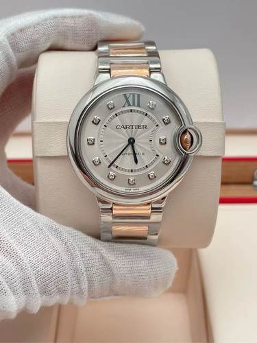 一口价公价76000[9.8新]卡地亚蓝气球玫瑰金自动机械女表WE902031