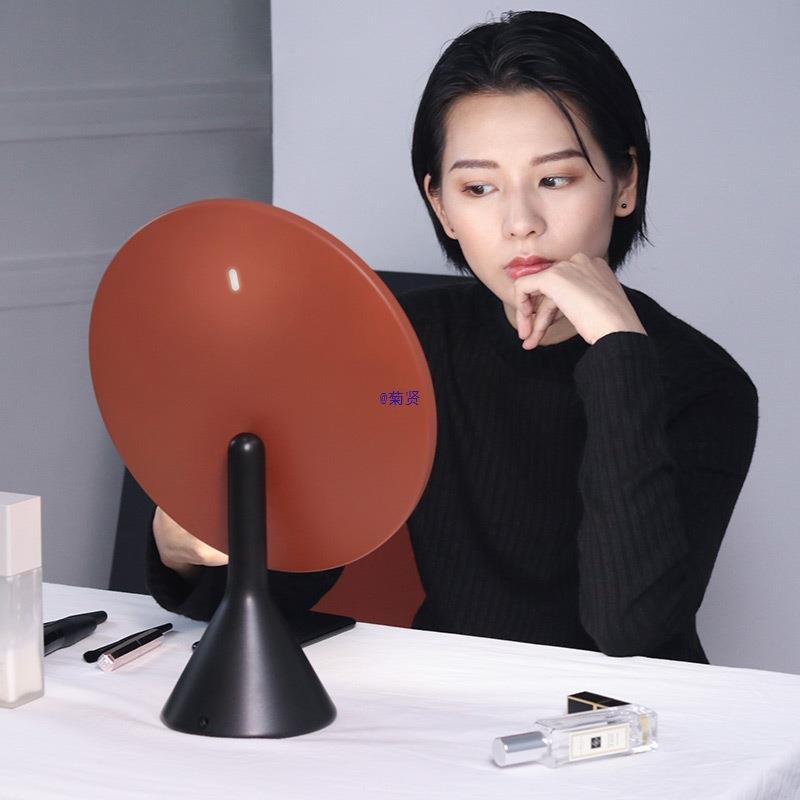 大圆镜台式带灯智能高清梳妆镜桌面补光美妆化妆镜子网红