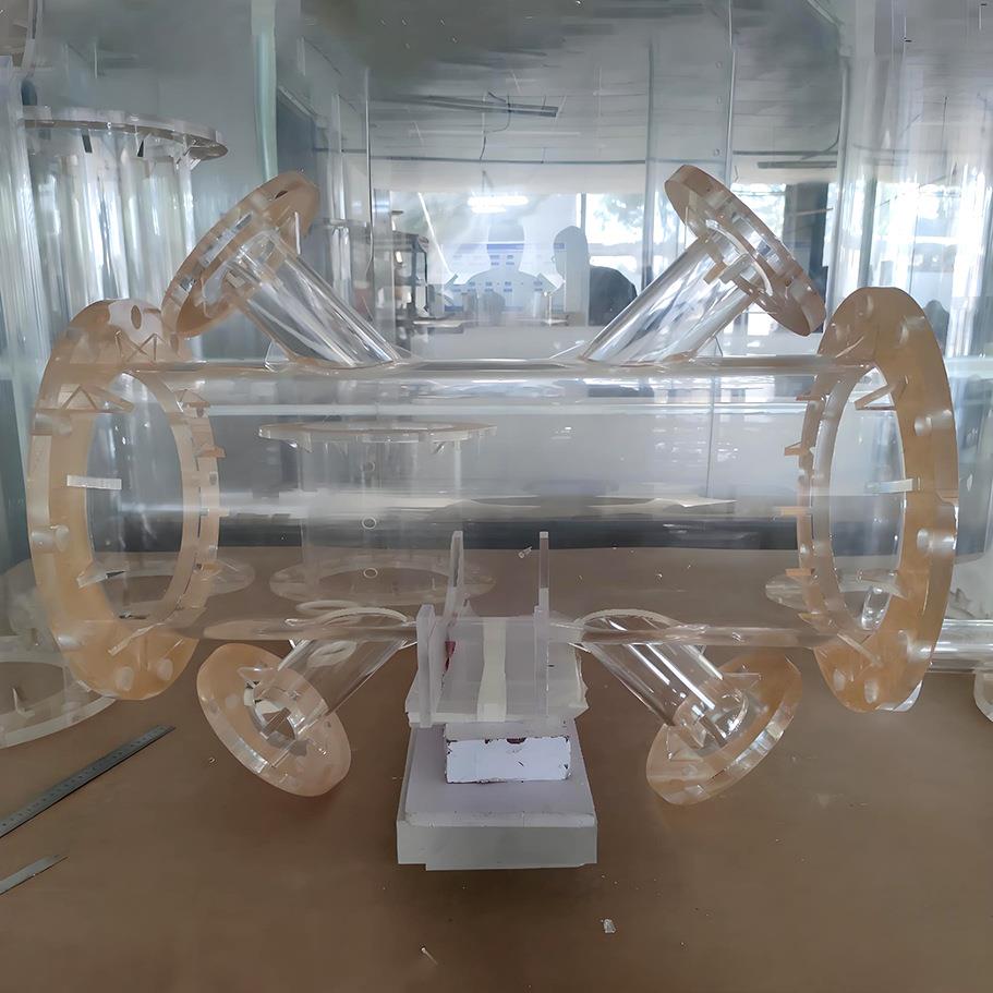 定制亚克力管道透明圆管空心管高透管pmma管带法兰加工厂家精隆图片