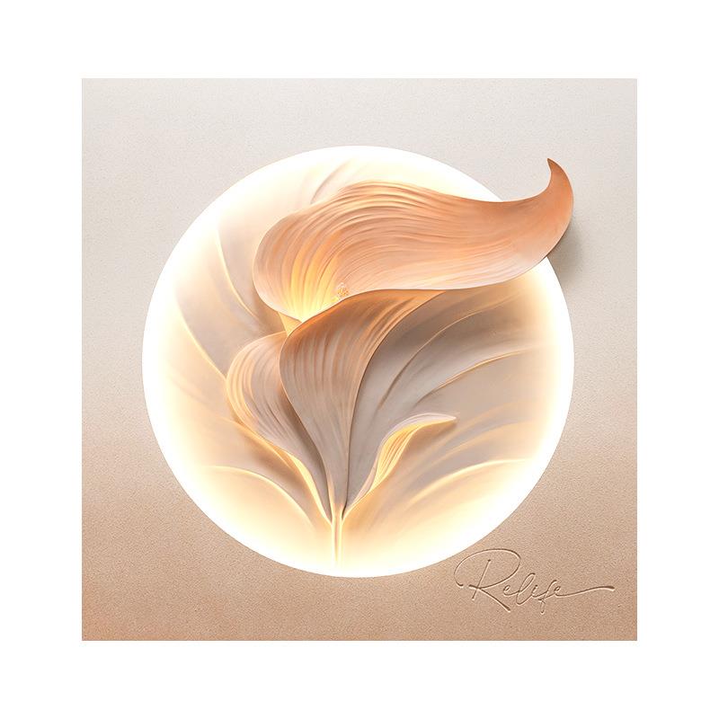 马蹄莲新轻奢简约沙发背景墙装饰画北欧客厅卧室艺术挂画浮雕床头