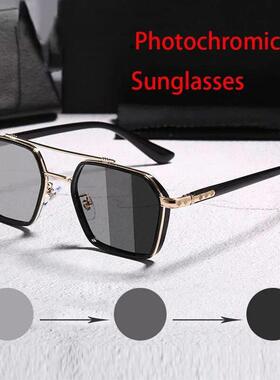 Photochromic Sunglasses for Women/Men Metal Frame UV400 Fash