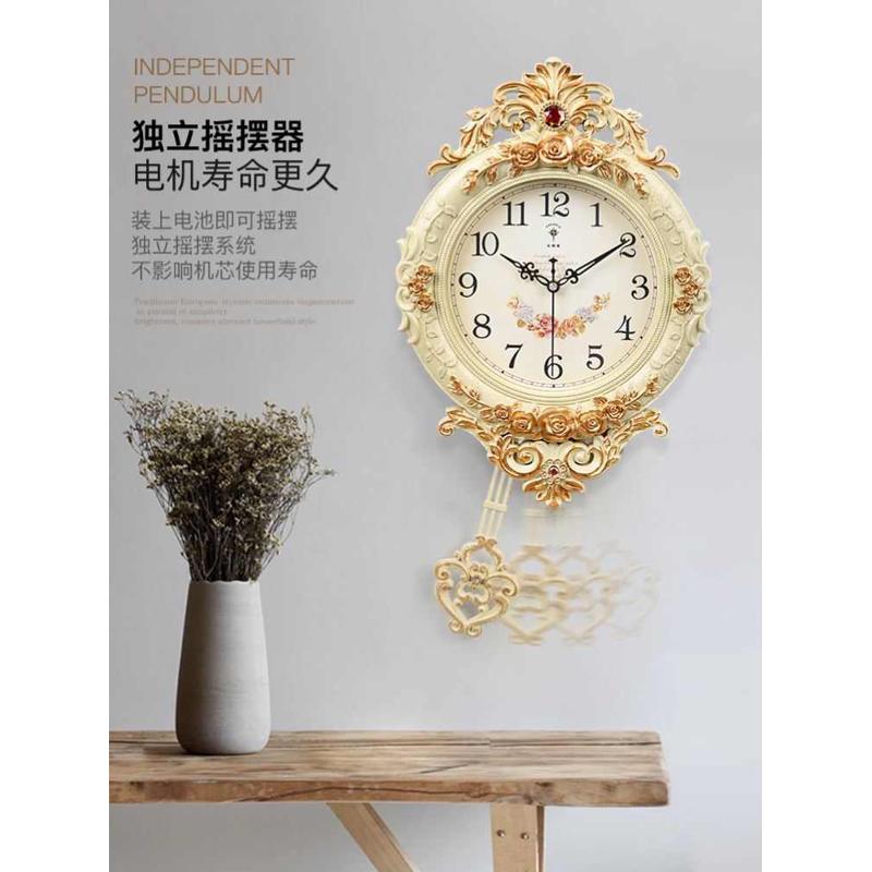 欧式挂钟客厅大气豪华家用石英钟表墙壁创意装饰时钟工艺雁冰