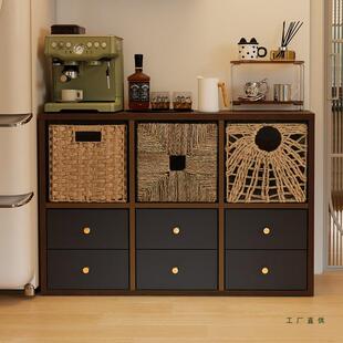 家居0餐边柜靠墙c一体储物柜钢制柜3m窄边橱柜985高柜客厅收纳