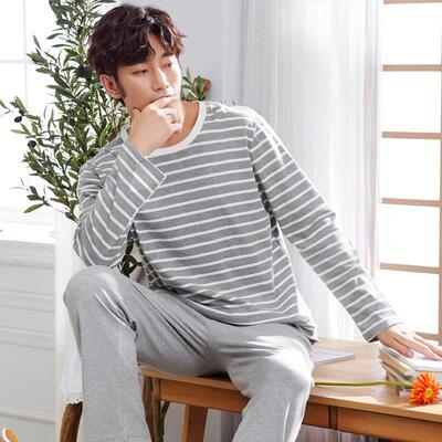 Casual O Neck Cotton Pajamas Men