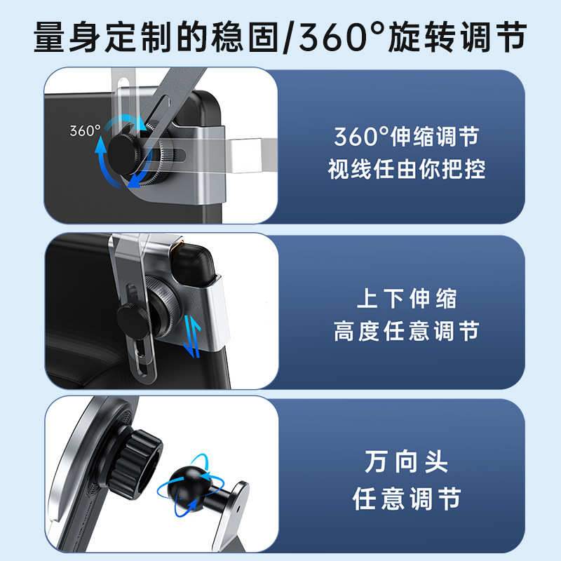A8S新能源专用 透明炫酷15W快充车载无线充支架 工厂直供