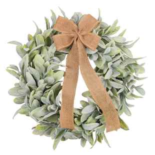 花环 饰品春季 新款 植绒兔耳叶仿真藤圈绿植田园风花环商场春装