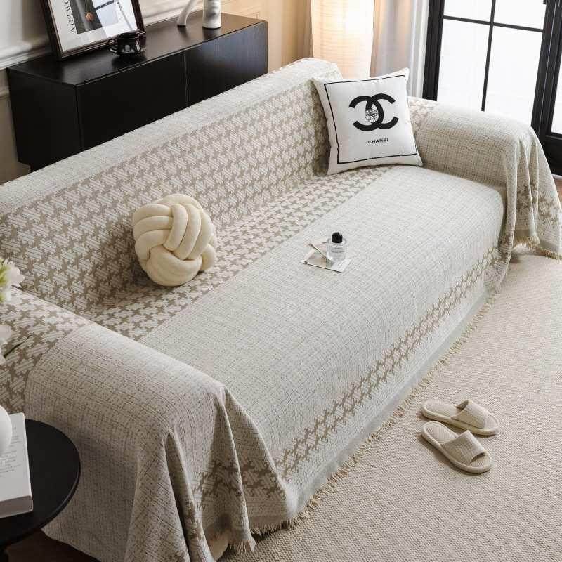 法式奶油风沙发盖布全盖四季通用雪尼尔复古轻奢高级感沙发巾套罩,居家布艺,沙发套,淘宝优惠券,粉丝福利购,淘宝优惠卷